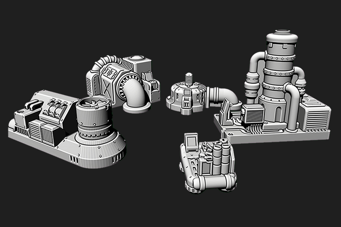 Sala De Máquinas Sci Fi - Set De Escenografía Industrial