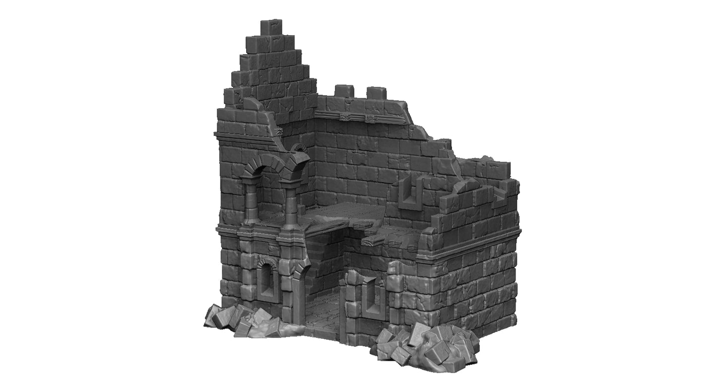 Casa en Ruinas de Gondor – Arkenfel Modelo 1 – Escenografía para Wargames (28–32 mm)