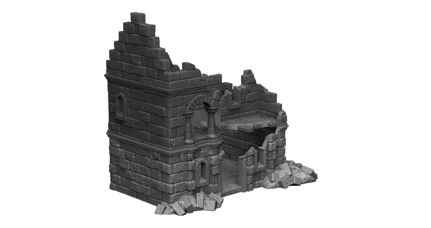 Casa en Ruinas de Gondor – Arkenfel Modelo 1 – Escenografía para Wargames (28–32 mm)