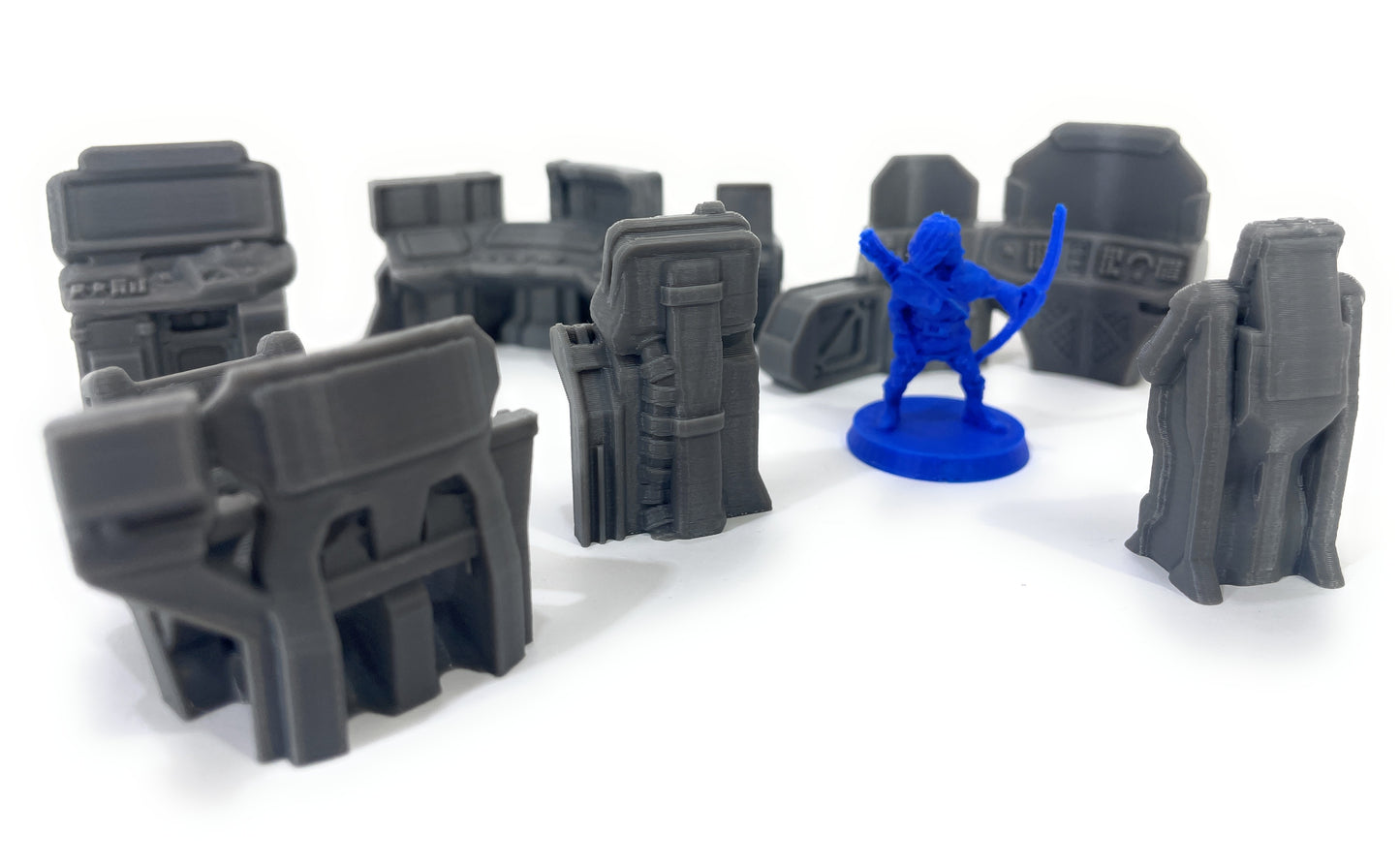 7 maquinas de control - Escenografía Sci-Fi - Futurista 28mm y 32mm