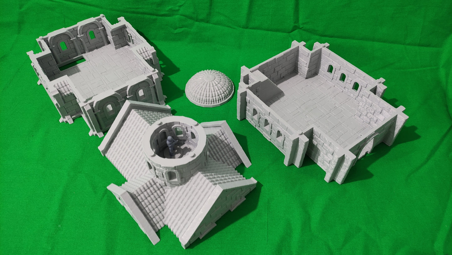 Casa Campanario de Arkenfel – Modelo 4 – Escenografía estilo Gondor para Wargames (28–32 mm)