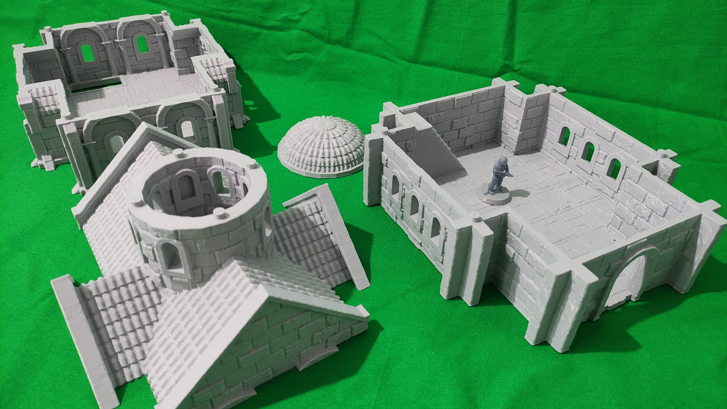 Casa Campanario de Arkenfel – Modelo 4 – Escenografía estilo Gondor para Wargames (28–32 mm)