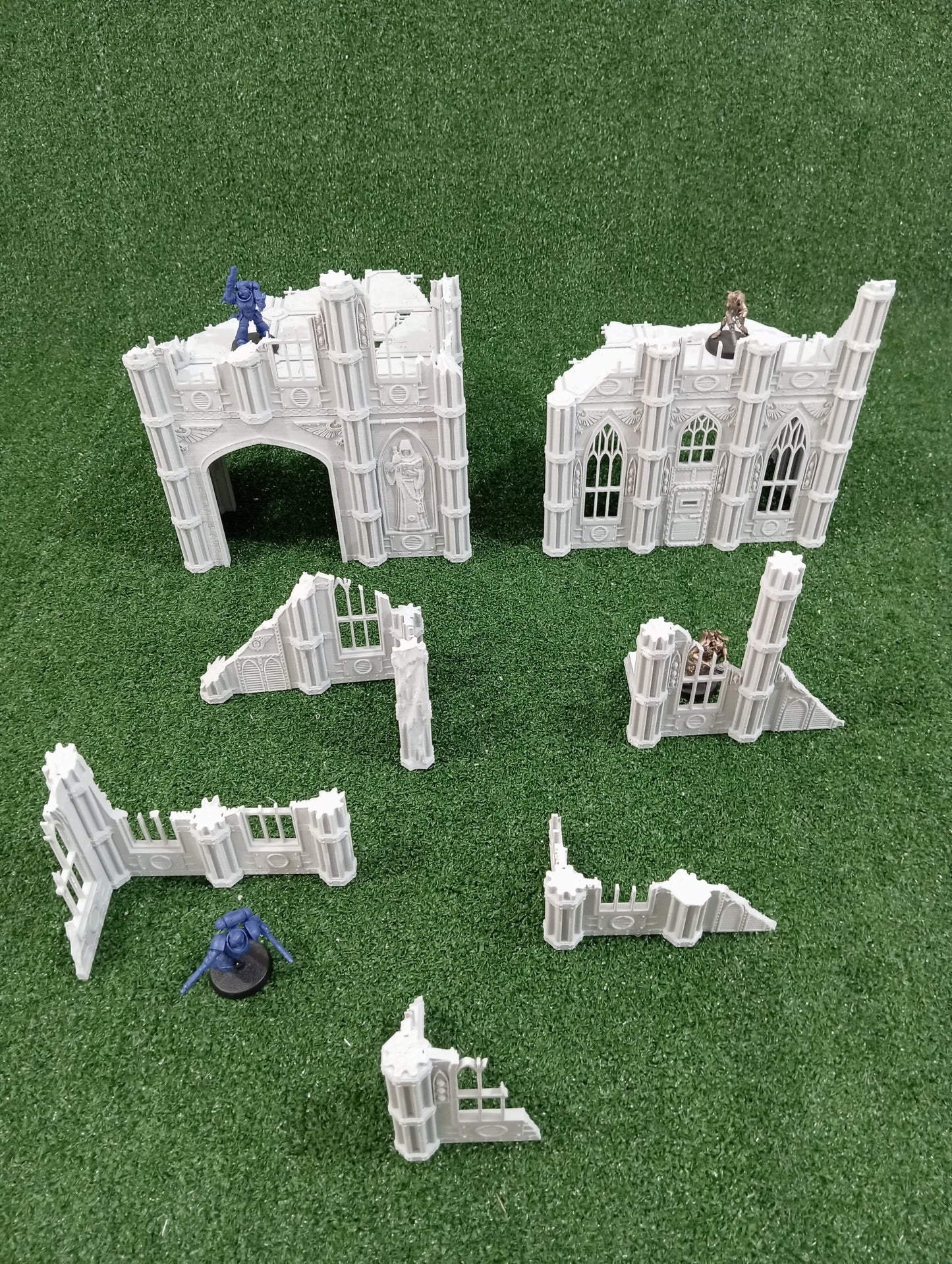 7 ruinas y 4 columnas - Chalnath - Escenografía Kill Team, gótica, imperial, Grimdark
