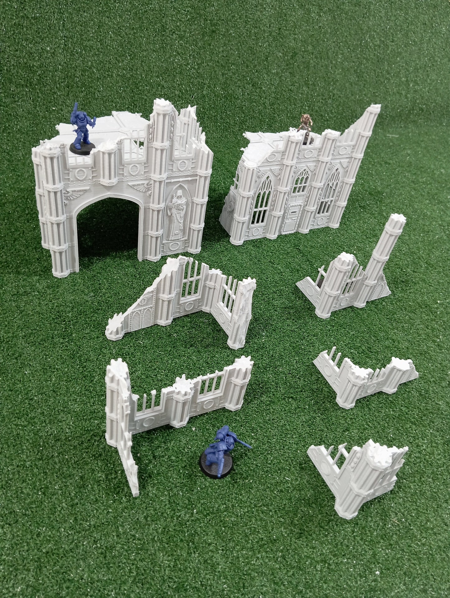 7 ruinas y 4 columnas - Chalnath - Escenografía Kill Team, gótica, imperial, Grimdark
