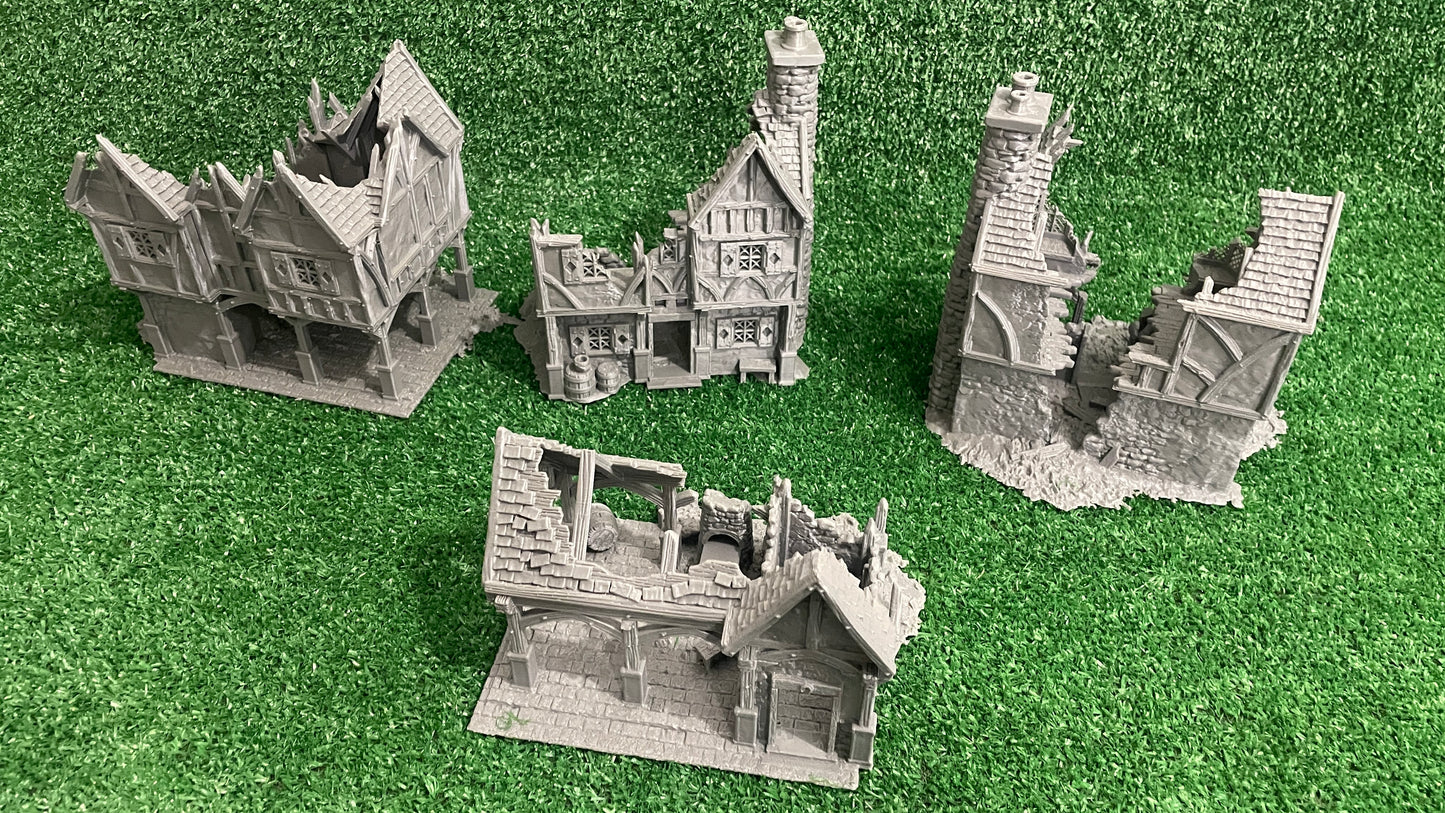 4 Edificios en ruinas Set Forja Briarwood - Escenografía fantasía