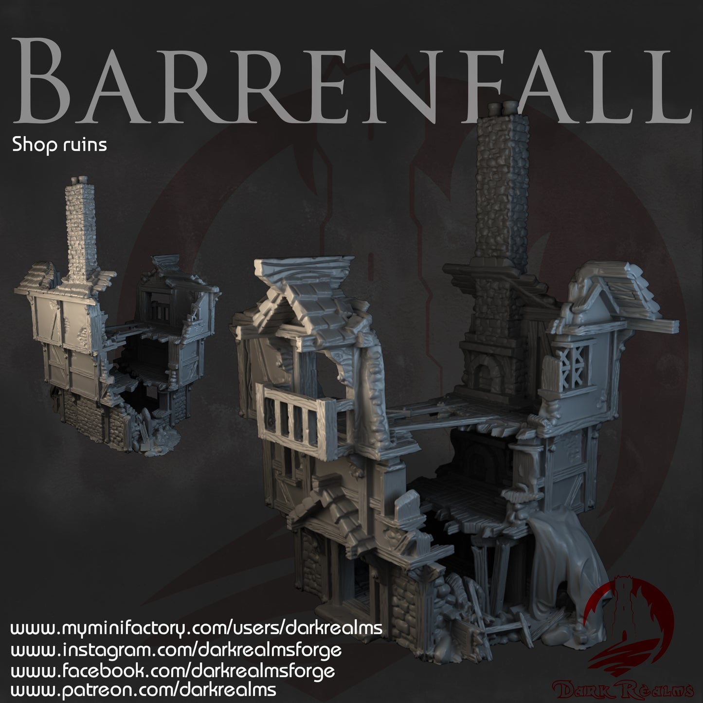 Tienda de Barrenfall en ruinas - Escenografía fantasía 28mm