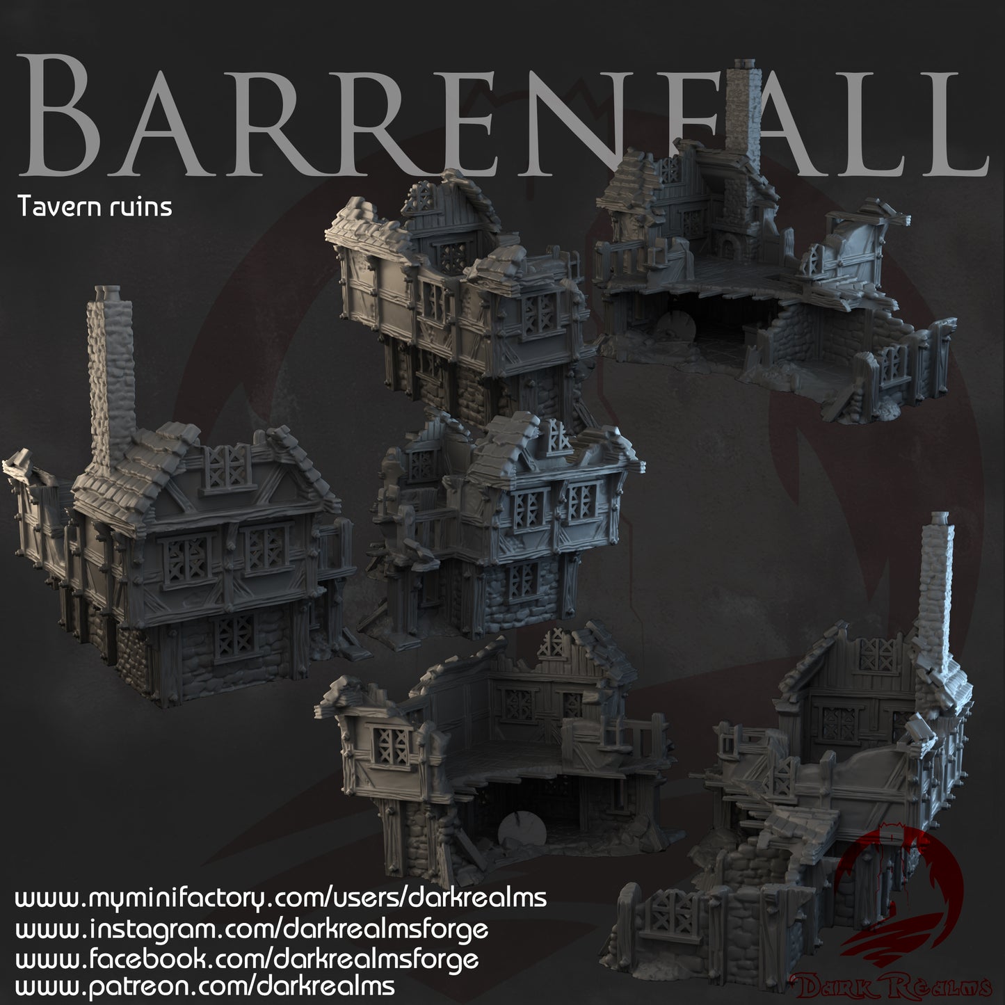 Taberna de Barrenfall en ruinas - Escenografía fantasy
