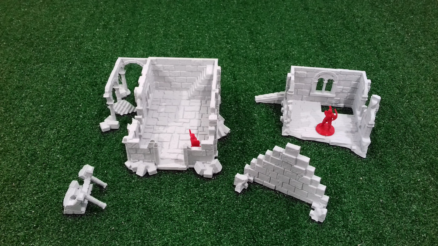 Casa Arkenfel en Ruinas – Modelo 2 – Escenografía estilo Gondor (28–32 mm)