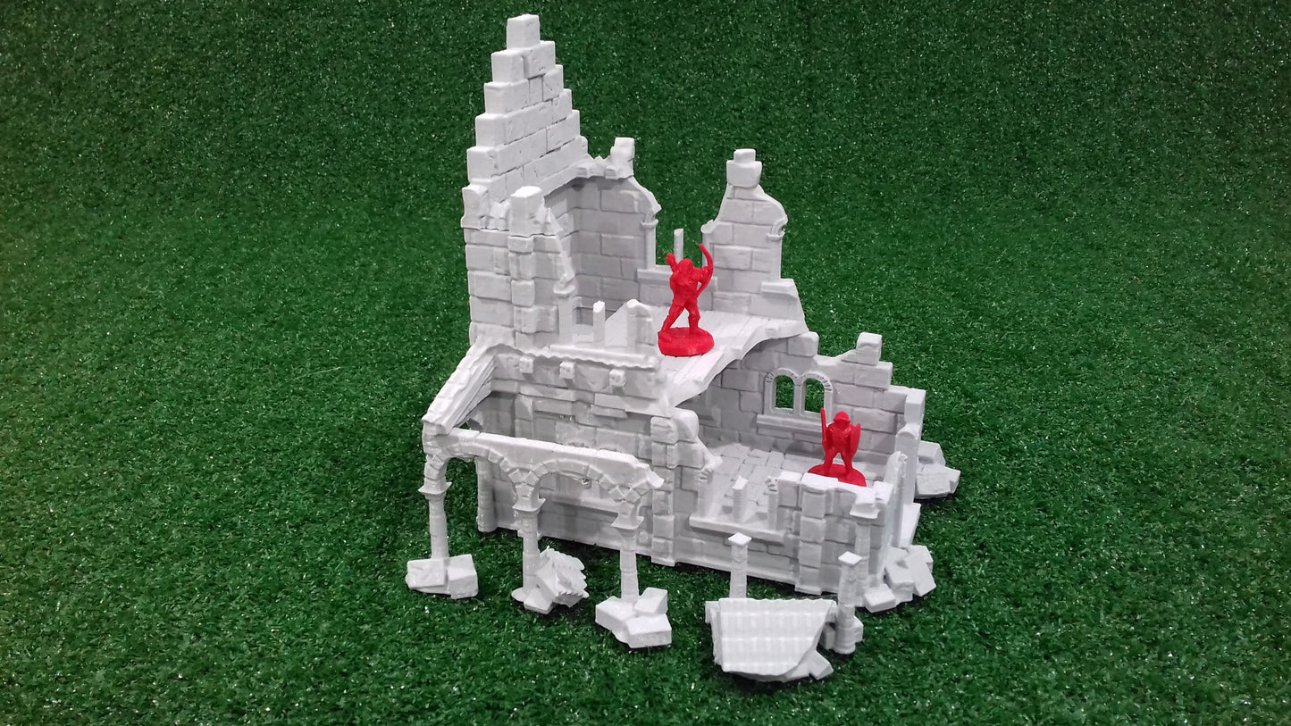 Casa Arkenfel en Ruinas – Modelo 2 – Escenografía estilo Gondor (28–32 mm)