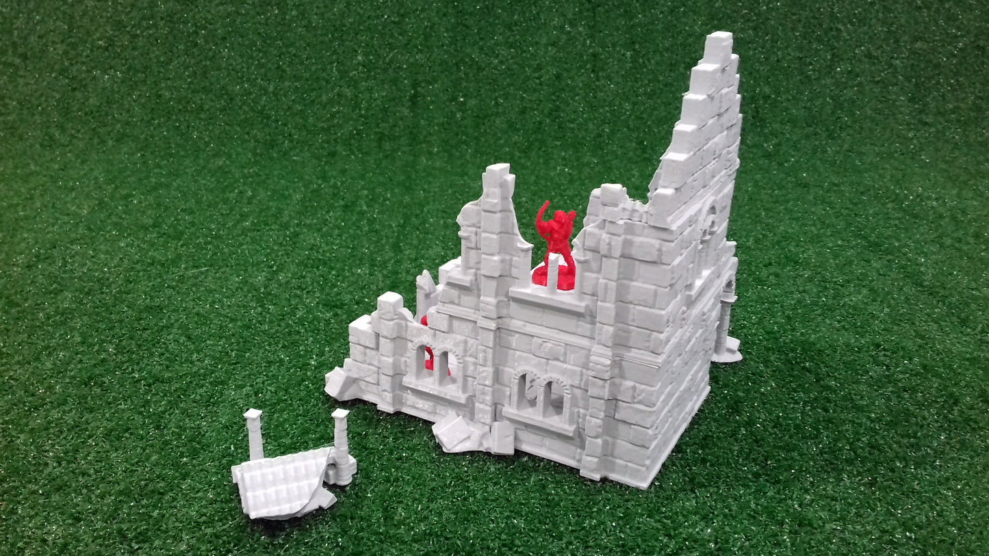 Casa Arkenfel en Ruinas – Modelo 2 – Escenografía estilo Gondor (28–32 mm)