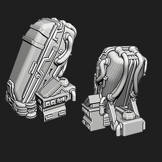 2x Cápsulas Criogénicas Industriales Escenografía Sci Fi