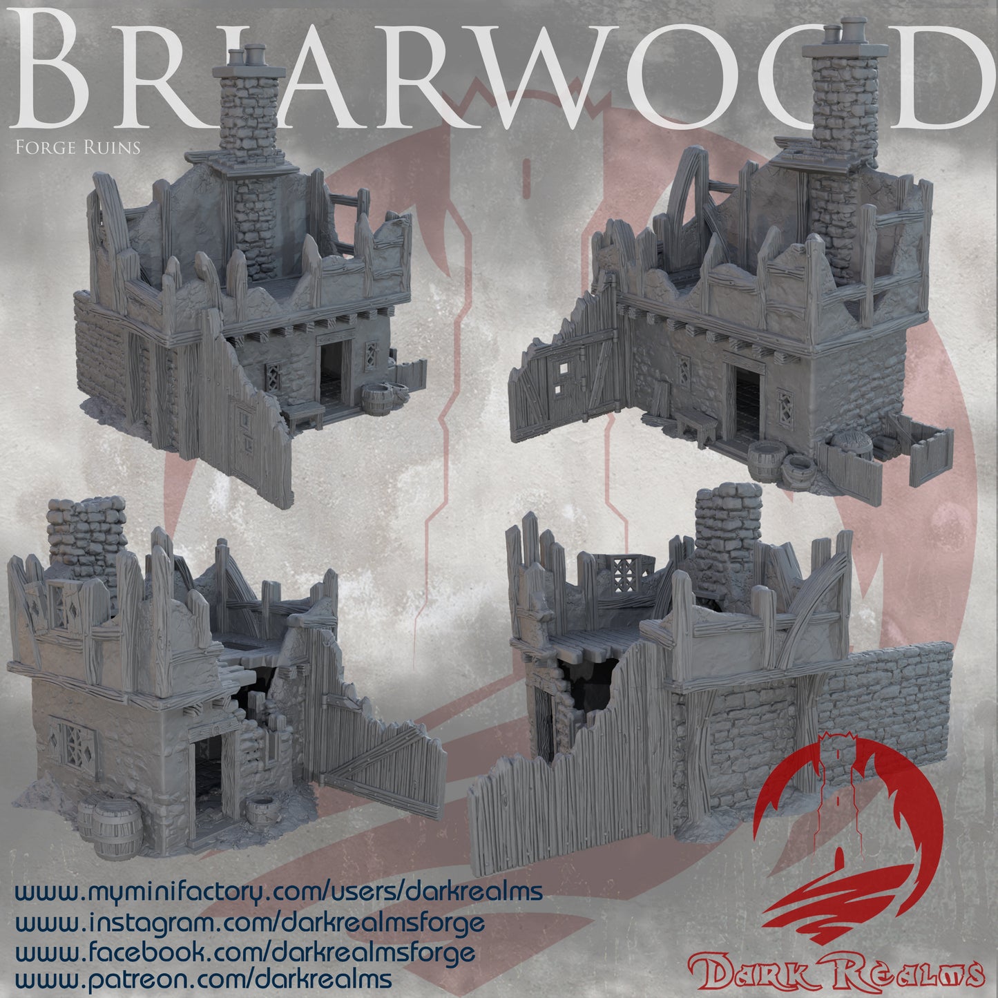 Briarwood Gate House Ruins - Murallas entrada - Escenografía