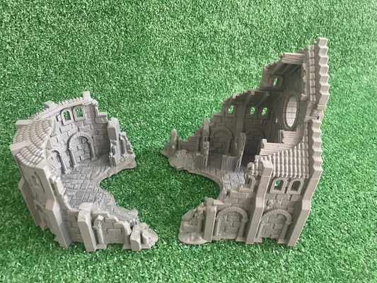 Establos de Arkenfel en Ruinas – Escenografía estilo Gondor para Wargames (28–32 mm)
