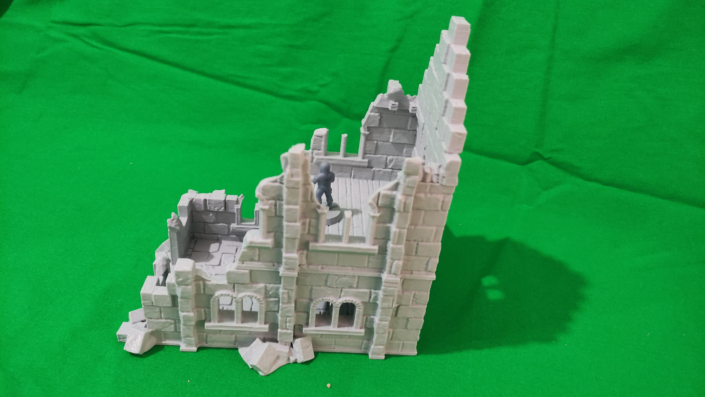 Casa Arkenfel en Ruinas – Modelo 2 – Escenografía estilo Gondor (28–32 mm)