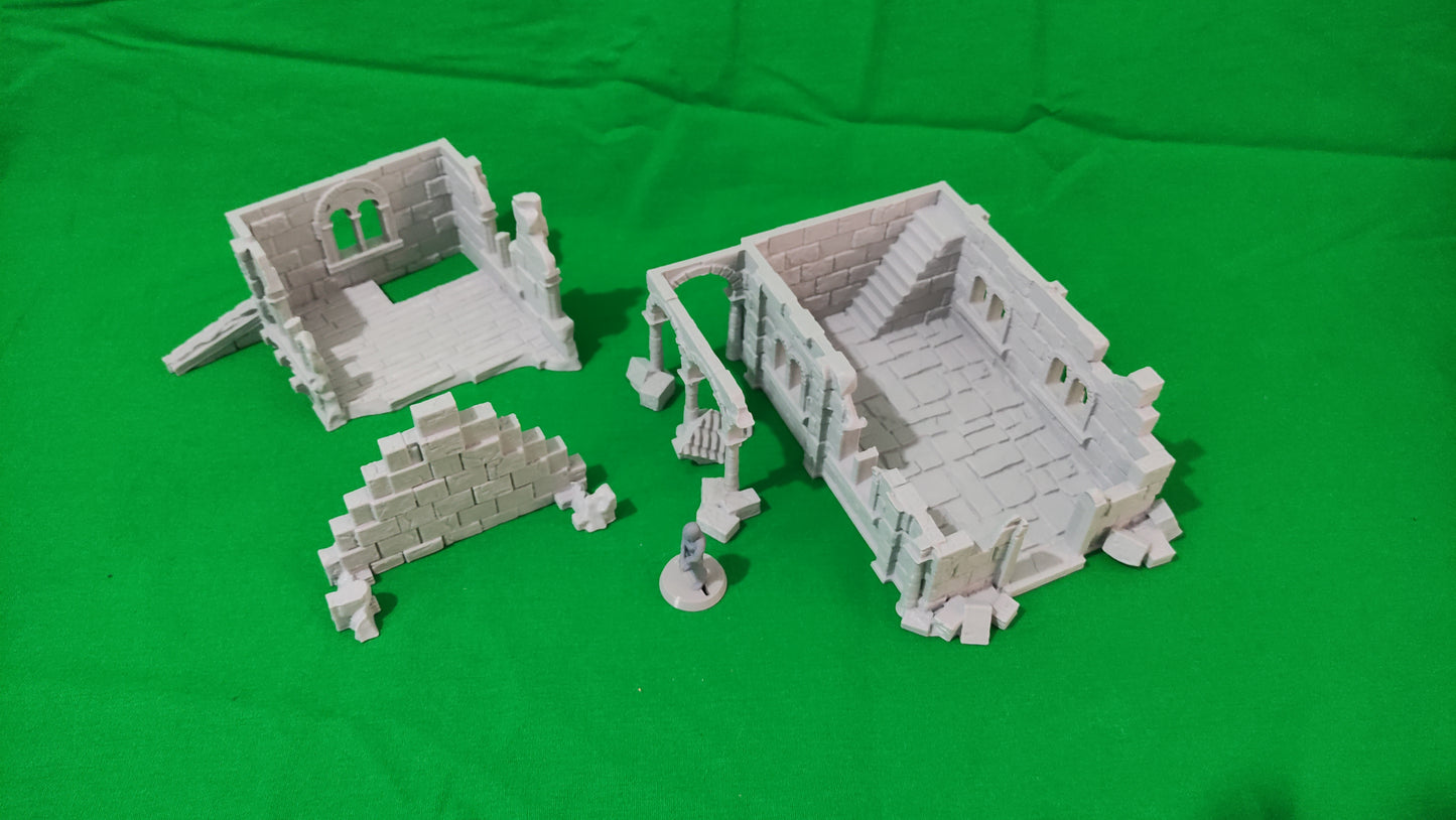 Casa Arkenfel en Ruinas – Modelo 2 – Escenografía estilo Gondor (28–32 mm)