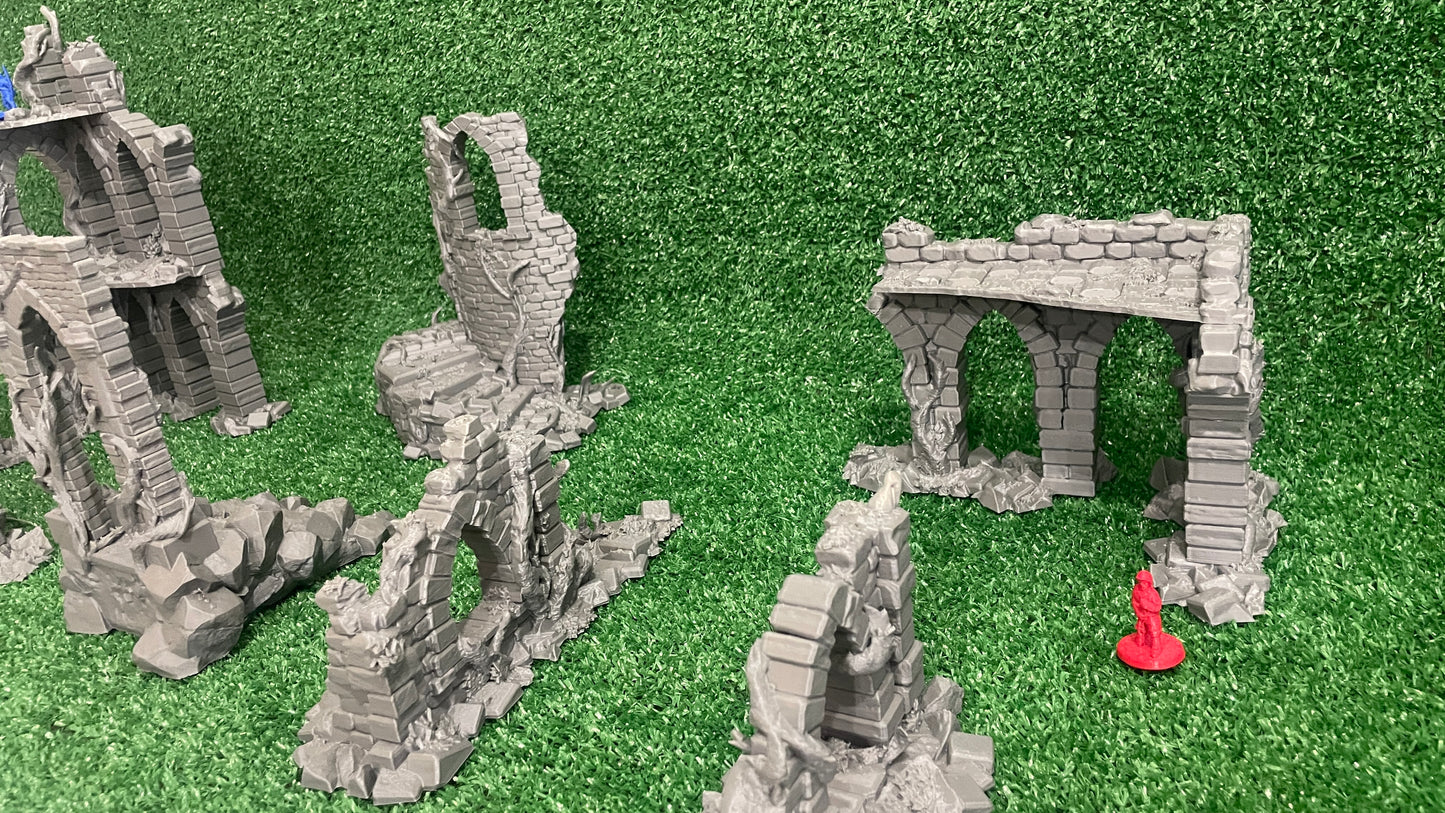Old City Ruins - 8 estructuras - 11 Piezas - Ruinas medievales 28mm