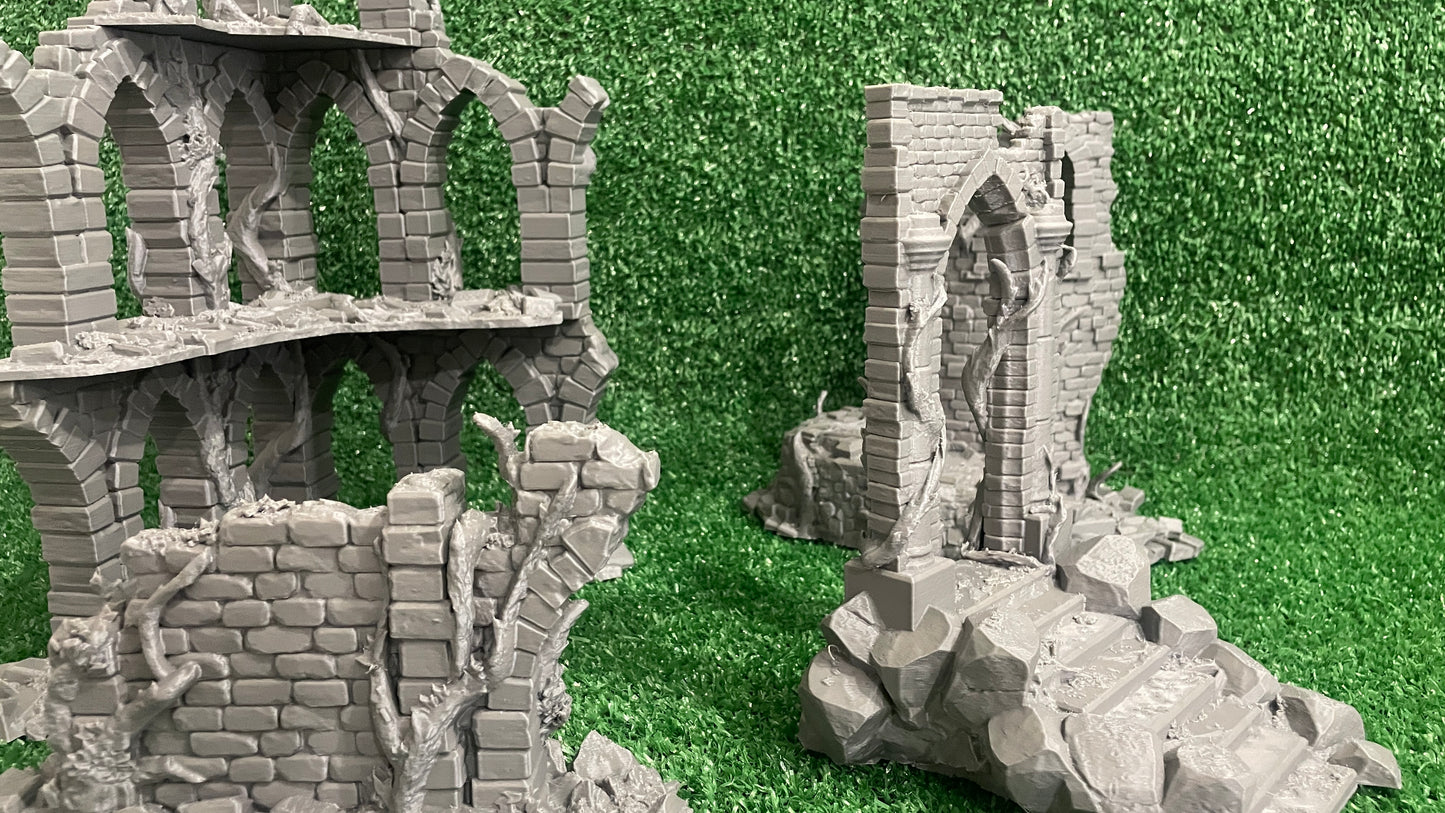 Old City Ruins - 8 estructuras - 11 Piezas - Ruinas medievales 28mm