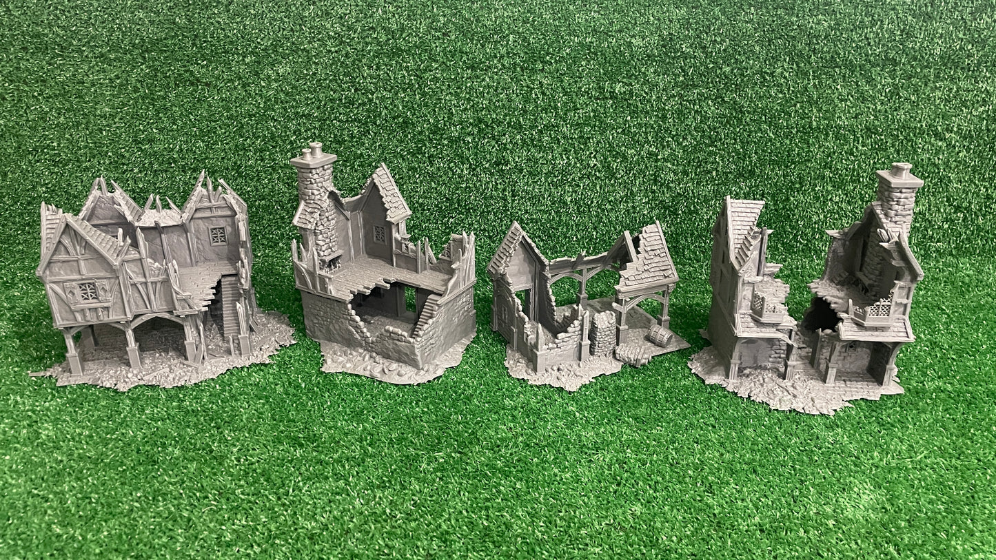 4 Edificios en ruinas Set Forja Briarwood - Escenografía fantasía