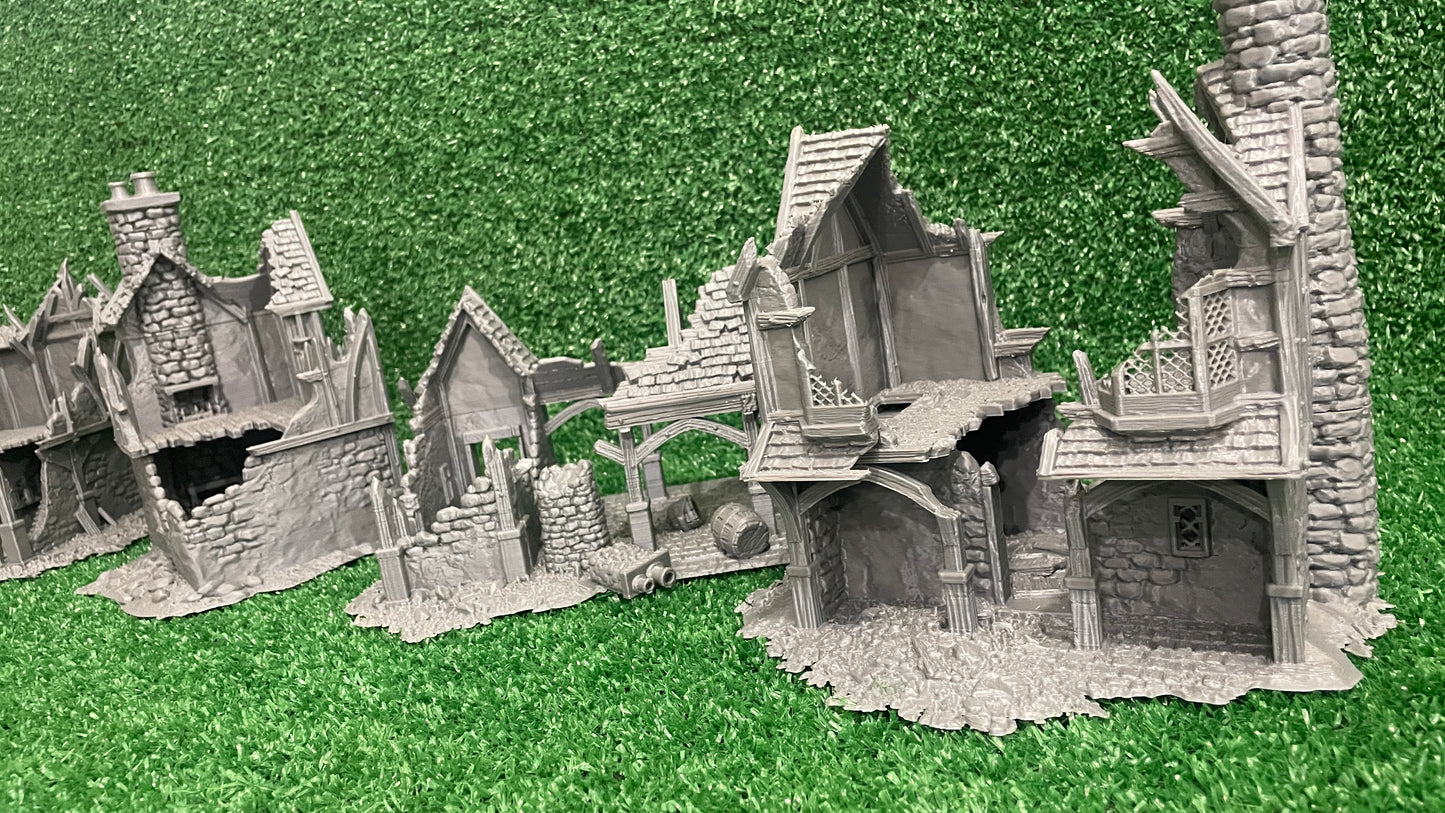 4 Edificios en ruinas Set Forja Briarwood - Escenografía fantasía
