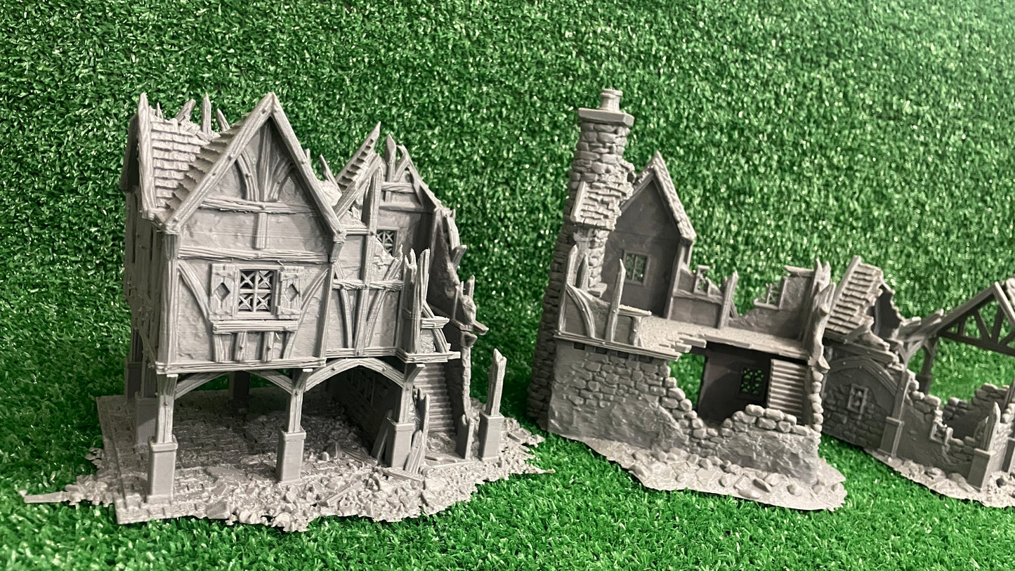 4 Edificios en ruinas Set Forja Briarwood - Escenografía fantasía