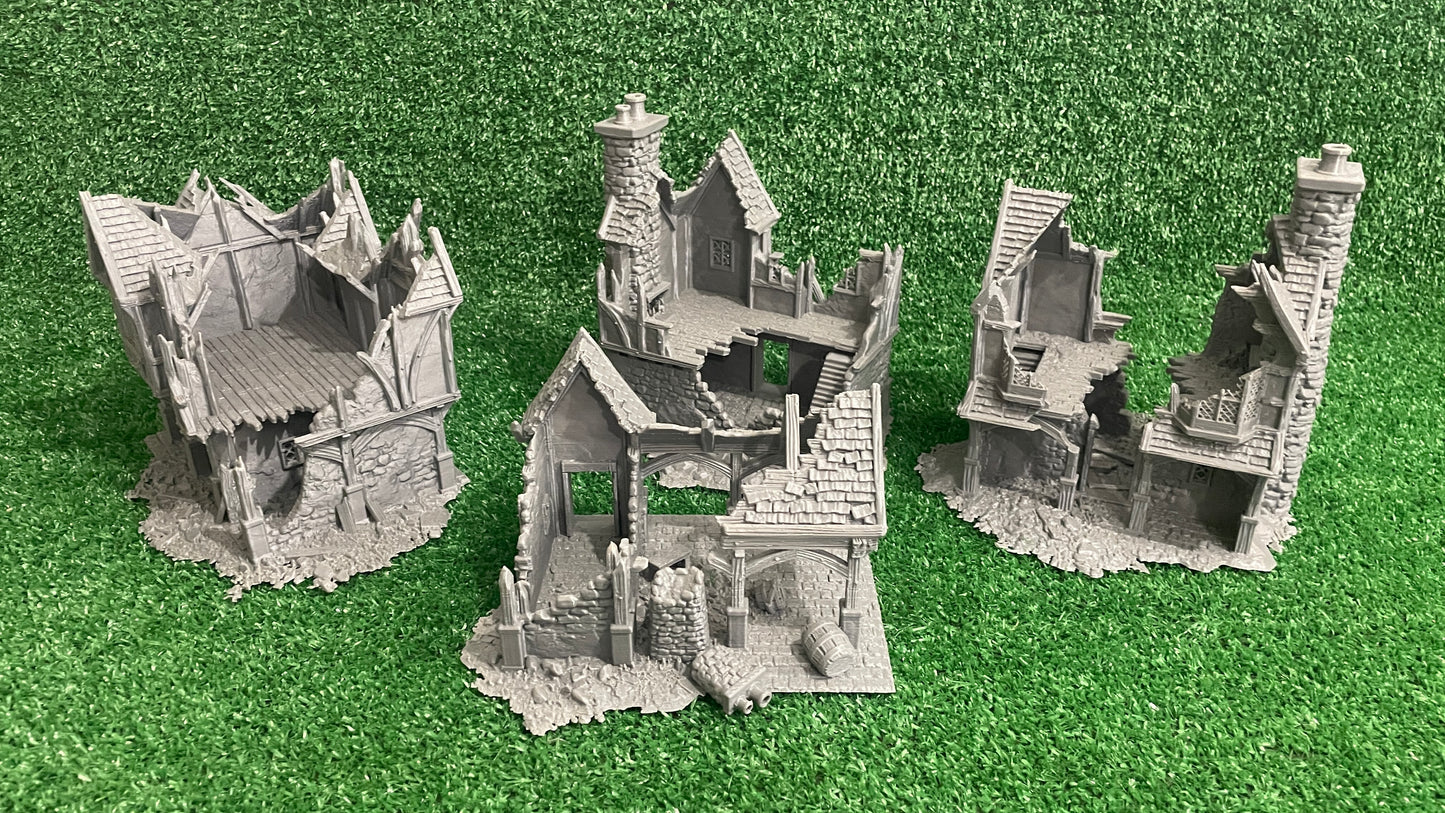 4 Edificios en ruinas Set Forja Briarwood - Escenografía fantasía