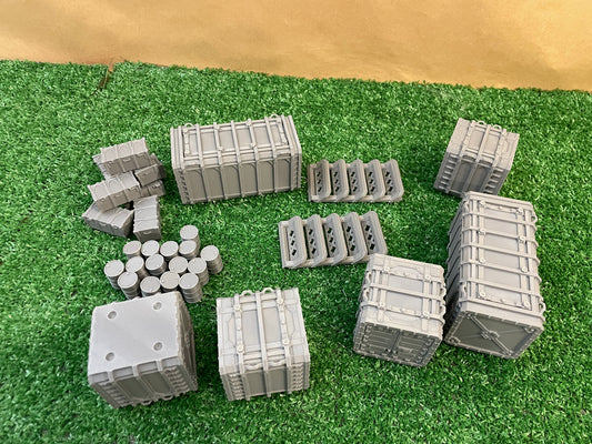 Escernografía 40k - Imperial Cargo Complex - Contenedores, Cajas de suministros y barriles