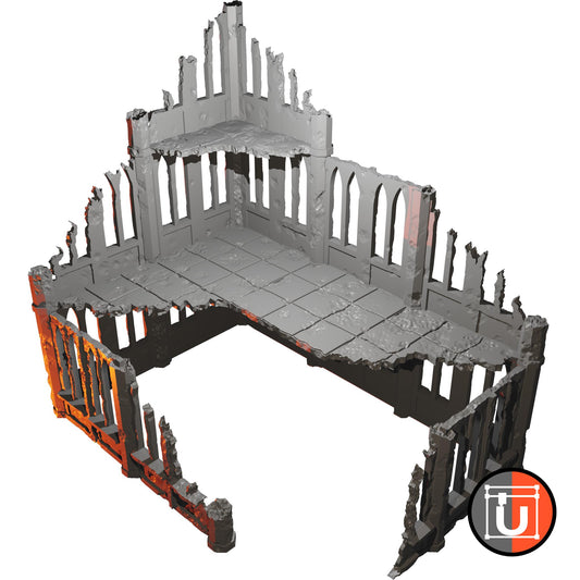 Ruina gotica Grande - 3 plantas - Escenografía - Square Grimdark Ruins - Imperial