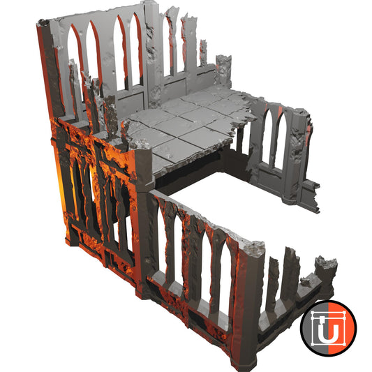 Ruina gotica Mediana - Escenografía - Square Grimdark Ruins - Imperial