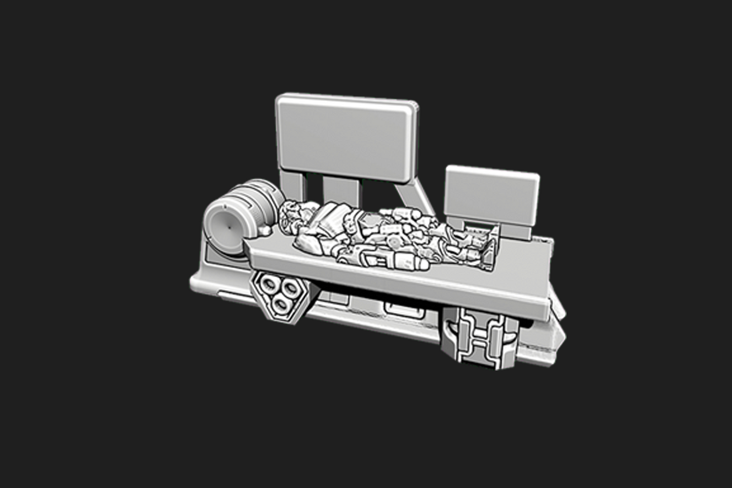 Set Escenografía Industrial Línea de Fábrica Futurista