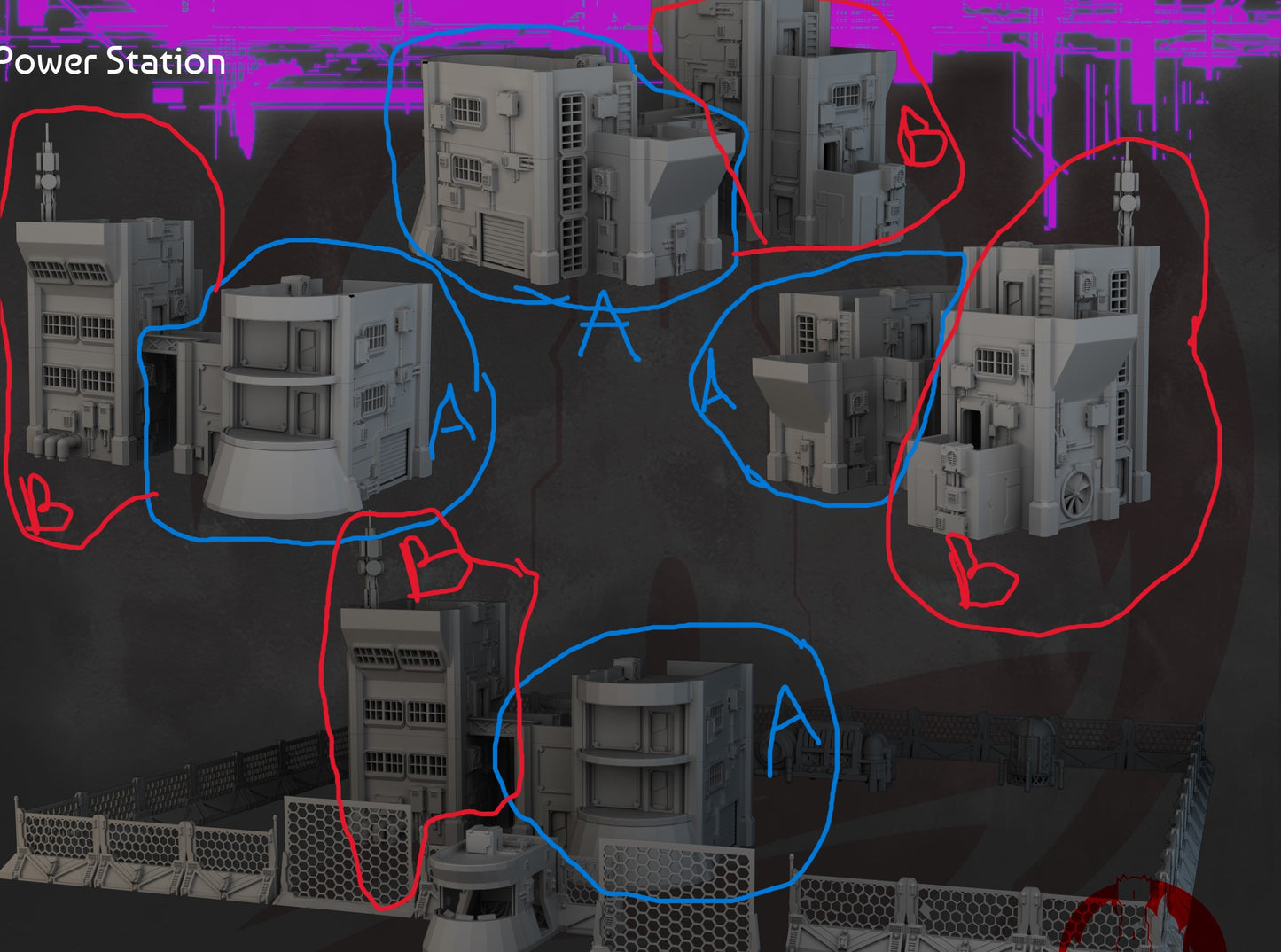 Neocity - Escenografía Cyberpunk - Futurista 28mm 32mm