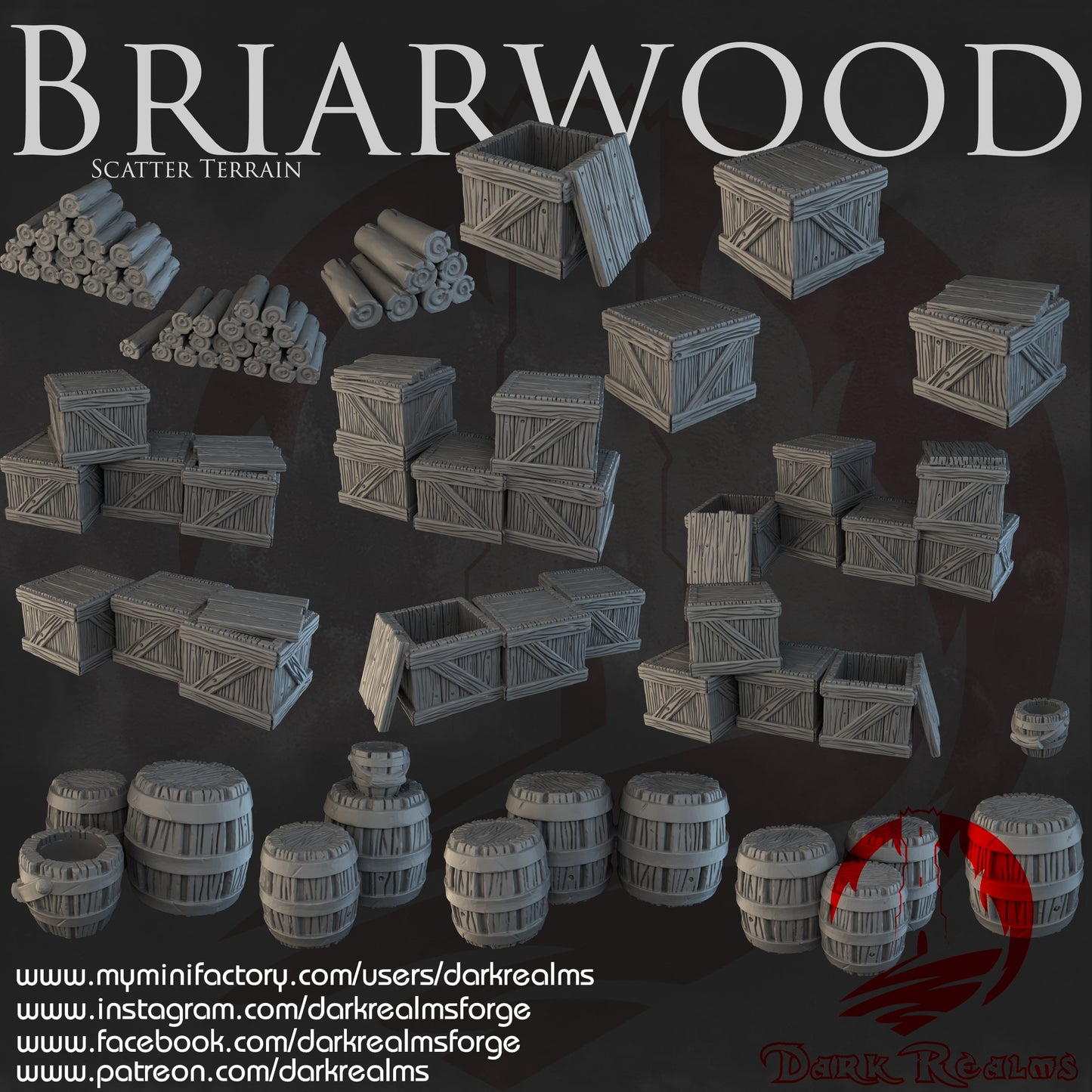 Briarwood Scatter Terrain - Escenografía, cajas y barriles - wargames