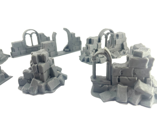 7 paredes en ruinas - Escenografía Gótica 28mm 32mm