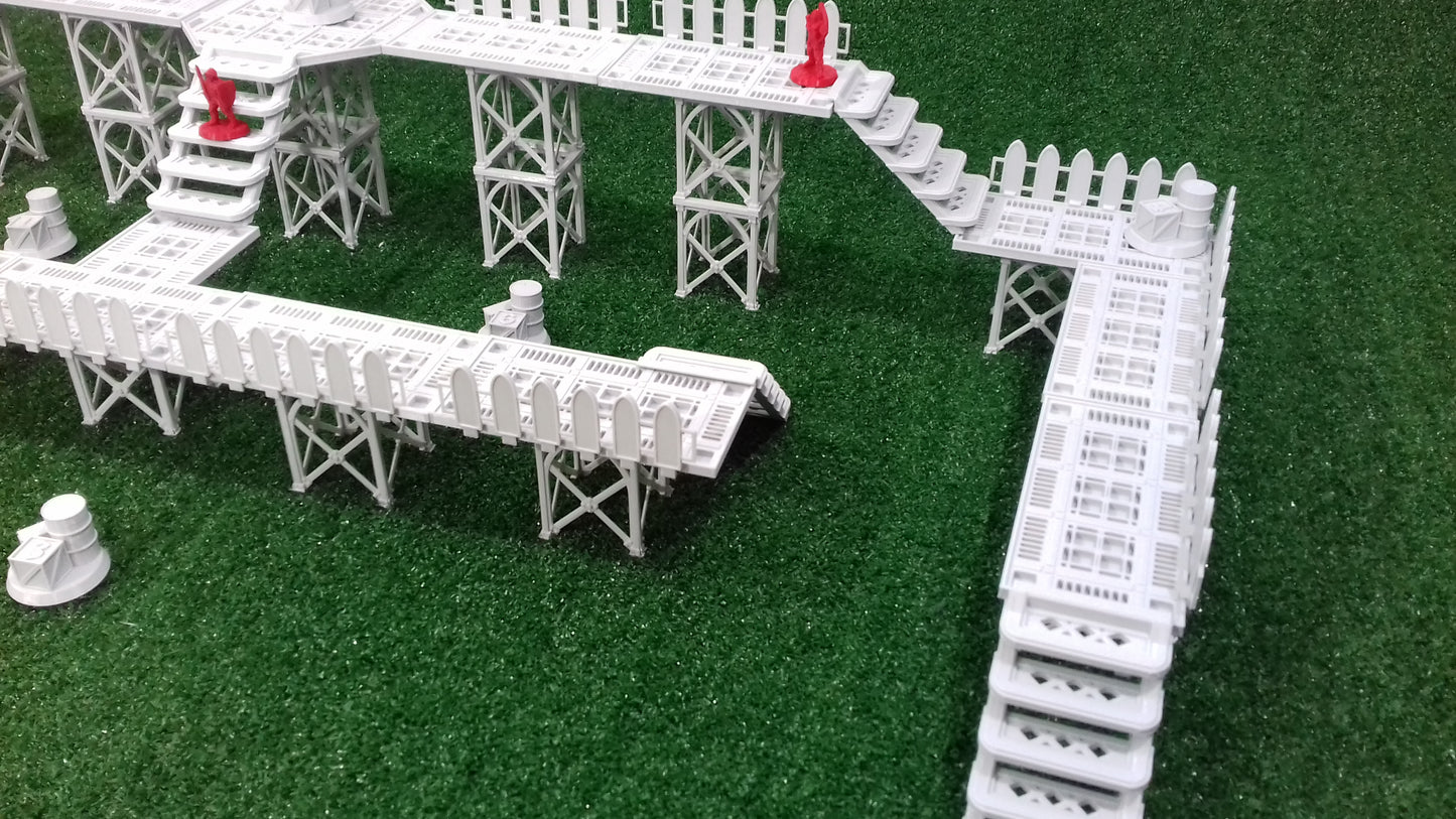 Plataformas industriales - 60 piezas - Escenografía Sci-Fi Futurista 28mm