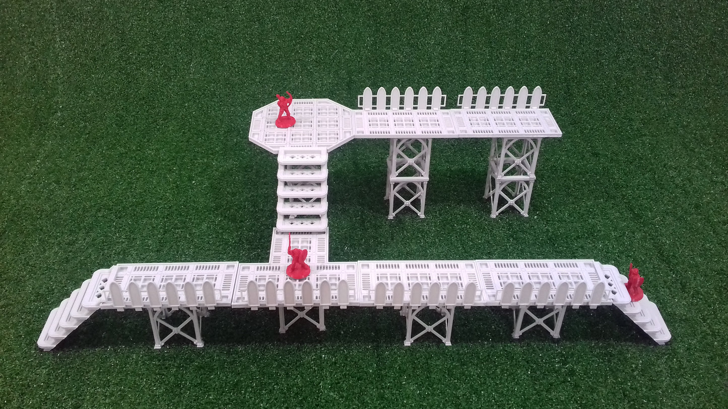 Set 26 piezas - plataformas industriales, escenografía 28mm