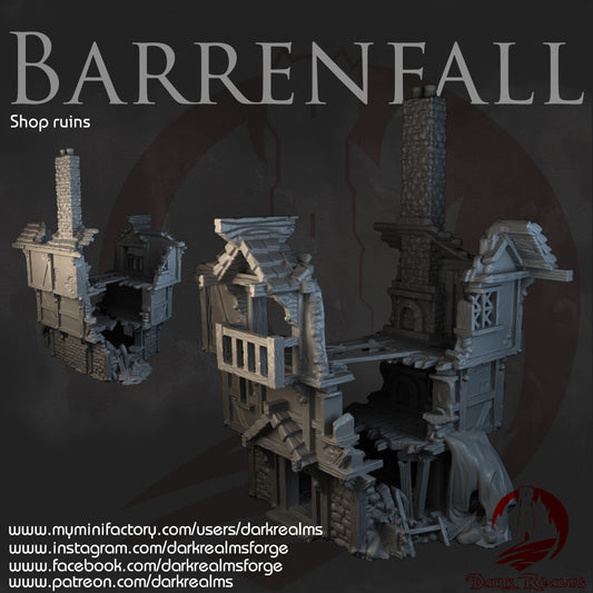 Tienda de Barrenfall en ruinas - Escenografía fantasía 28mm