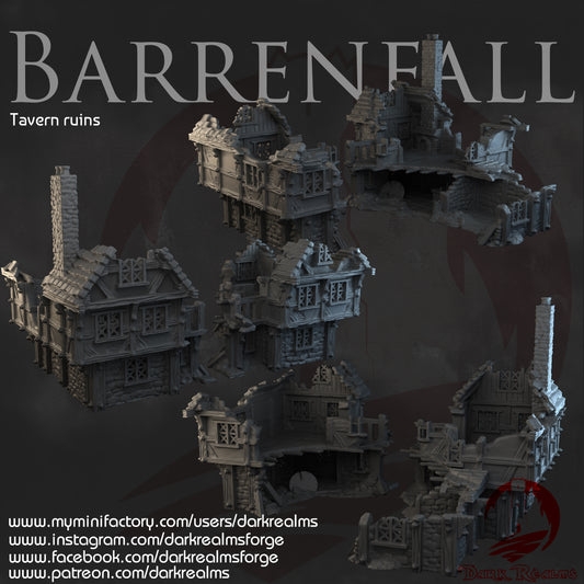 Taberna de Barrenfall en ruinas - Escenografía fantasy