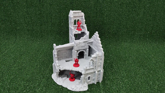 Casa de Arkenfel 3 en Ruinas – Escenografía Fantasy Medieval estilo Gondor (28–32 mm)